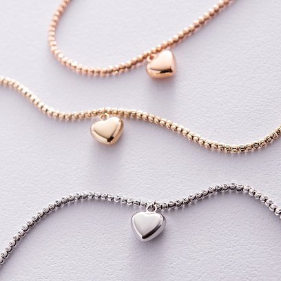 Золотой браслет "Сердечко" б03129 №7