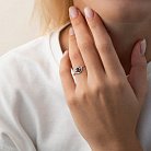 Золотое кольцо с бриллиантами и сапфиром C01122R от ювелирного магазина Оникс - 2