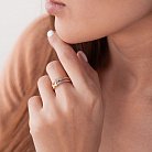 Золотое кольцо "Бантики" с фианитами к05211 от ювелирного магазина Оникс - 2