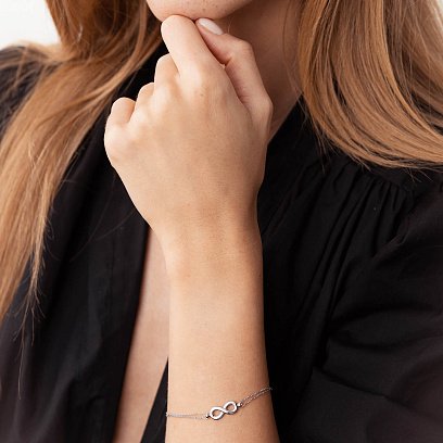 Браслет "Нескінченність" у білому золоті б05102 №4