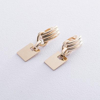 Золотые серьги на английской застежке с06612 №2