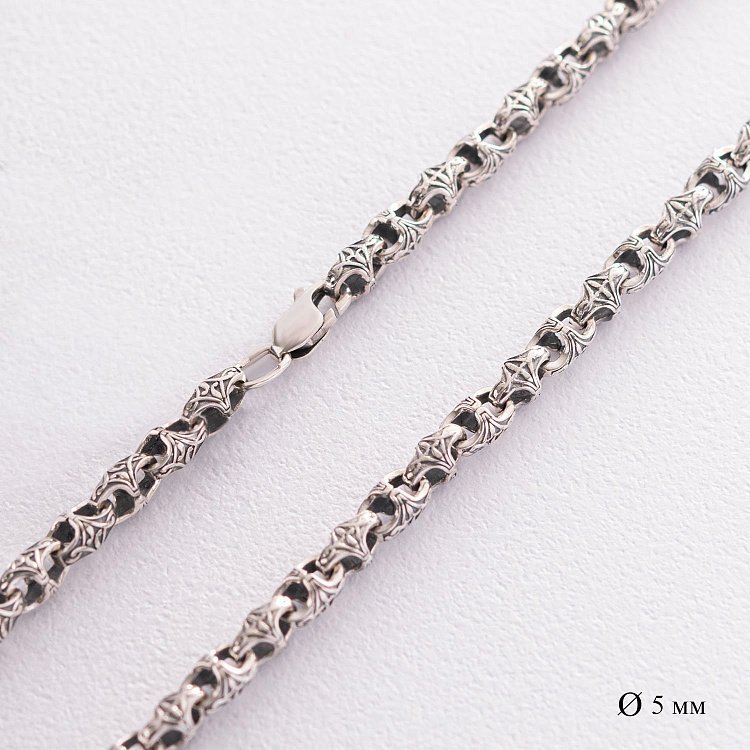 Мужская серебряная цепочка Ц0029ч от ювелирного магазина Оникс