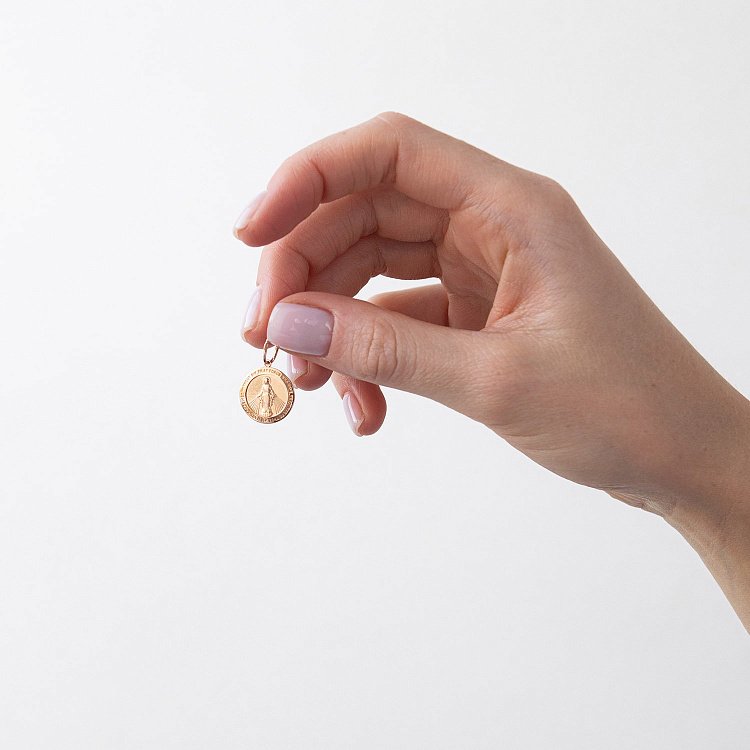 Золотая католическая ладанка п02047 от ювелирного магазина Оникс - 1