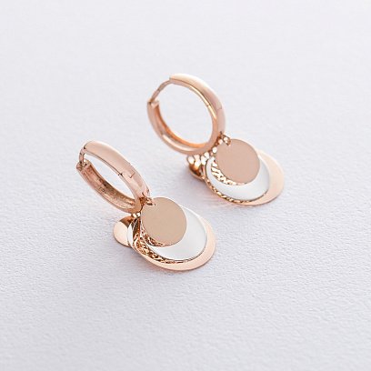 Золотые серьги без камней с05315 №4