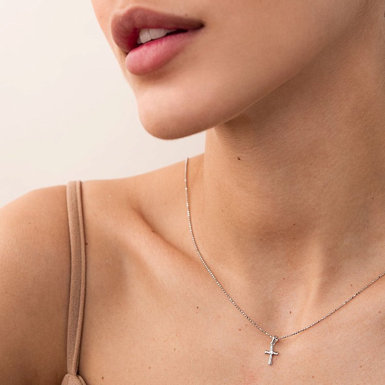 Золотой крестик с бриллиантом пб0257y от ювелирного магазина Оникс - 2