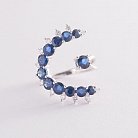 Золотое кольцо с синими сапфирами и бриллиантами кб0052ca от ювелирного магазина Оникс