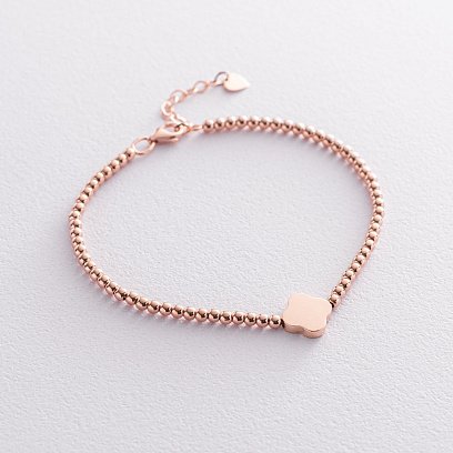 Золотий кульковий браслет "Конюшина" б04707