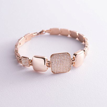 Золотой браслет с фианитами б04078