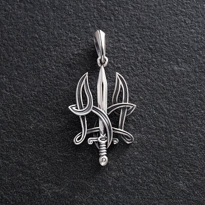 Кулон "Герб Украины - Тризуб" в серебре 7107