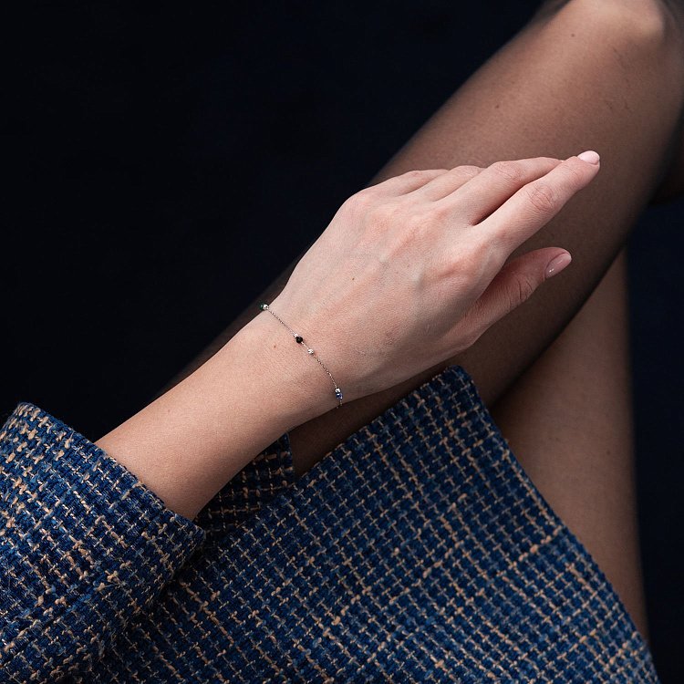 Серебряный браслет (разноцветные фианиты) 141460 от ювелирного магазина Оникс - 4