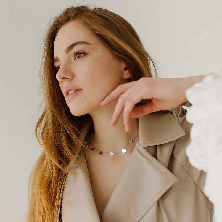 Серебряное колье "Монетки" (0.9 см) 18804 от ювелирного магазина Оникс - 3