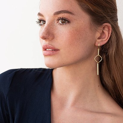 Сережки "Меліса" в жовтому золоті с07512 №2