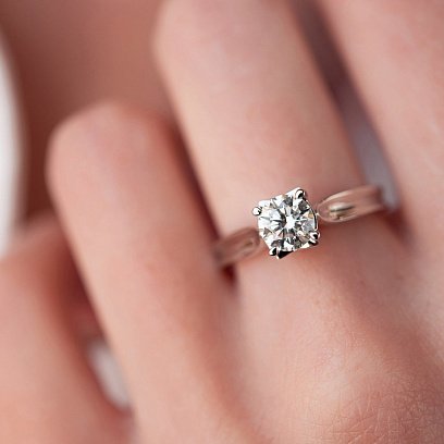 Помолвочное золотое кольцо "Бабочка" с бриллиантами кб0389nl №2