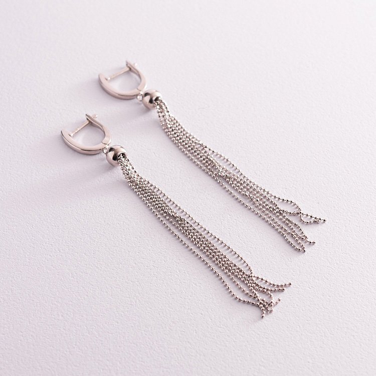 Срібні висячі сережки "Кульки" 123141 від ювелірного магазину Онікс