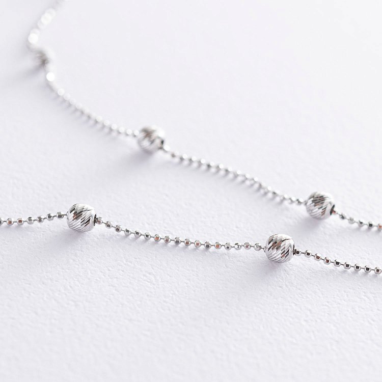 Серебряное колье "Шарики" 181089 от ювелирного магазина Оникс - 3