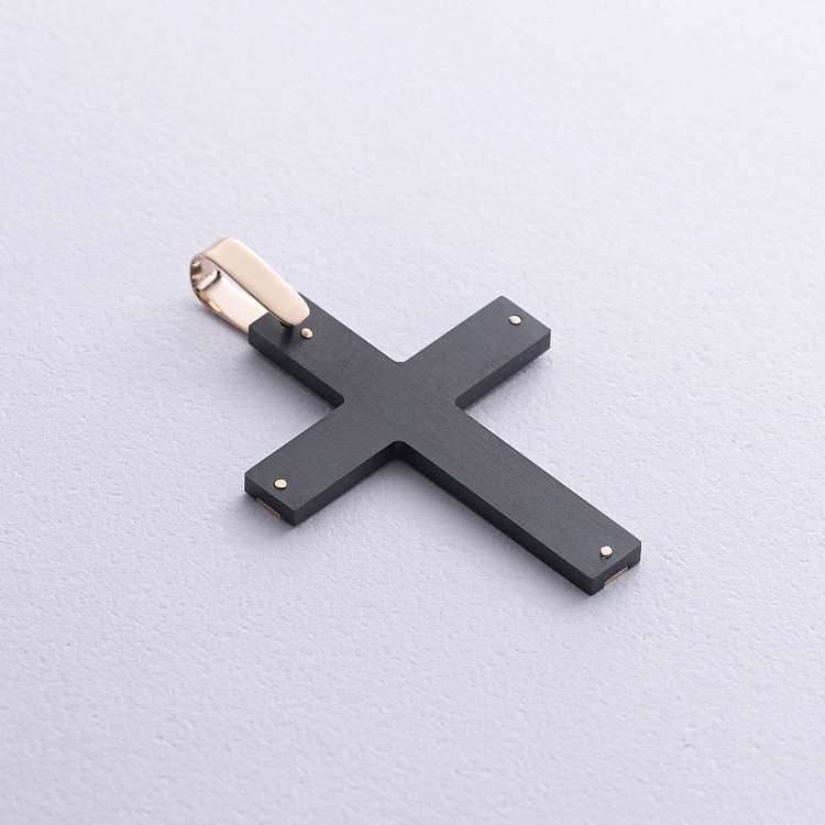 Хрест із жовтого золота (циркон) 603-00007 від ювелірного магазину Онікс - 4