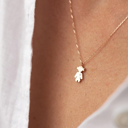 Колье "Девочка" в красном золоте (фианит) кол02200 №2