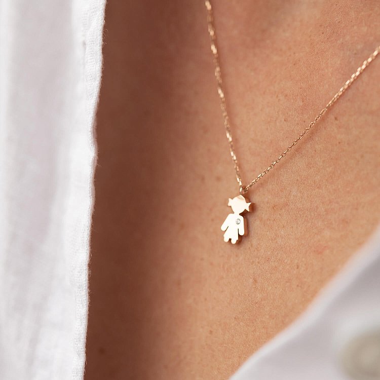 Колье "Девочка" в красном золоте (фианит) кол02200 от ювелирного магазина Оникс - 1