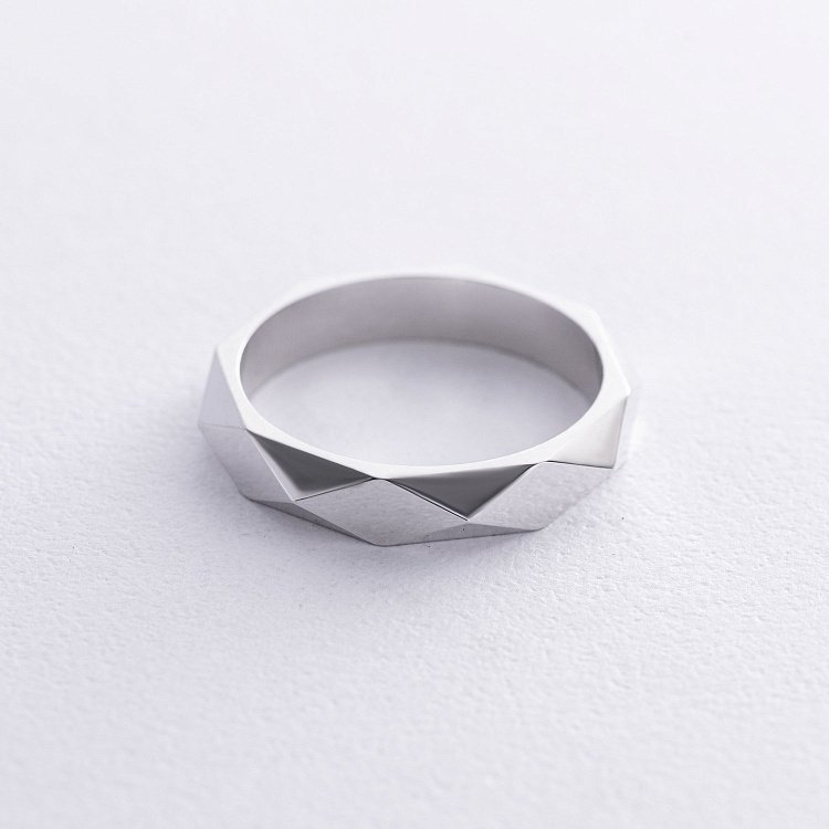 Обручальное кольцо "Грани" в белом золоте 236821100 от ювелирного магазина Оникс - 2