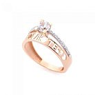 Золотое помолвочное кольцо  "Я люблю тебя" с фианитами к07140 от ювелирного магазина Оникс