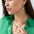 Золоті сережки "Змії" (емаль, фіаніт) с07017 от ювелирного магазина Оникс - 6