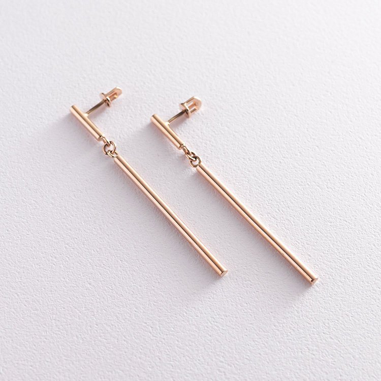 Золоті сережки - пусети в стилі мінімалізм с07126 від ювелірного магазину Онікс