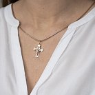 Православный крест с фианитами п01763 от ювелирного магазина Оникс - 2