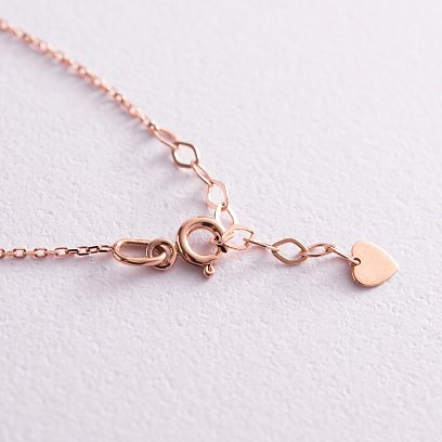 Золотий браслет "Сердечка" (фіаніти) на ногу б04905 №4