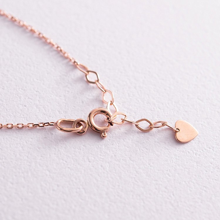 Золотий браслет "Сердечка" (фіаніти) на ногу б04905 від ювелірного магазину Онікс - 3