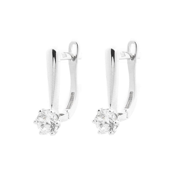 Золоті сережки з фіанітами с05531 від ювелірного магазину Онікс - 1