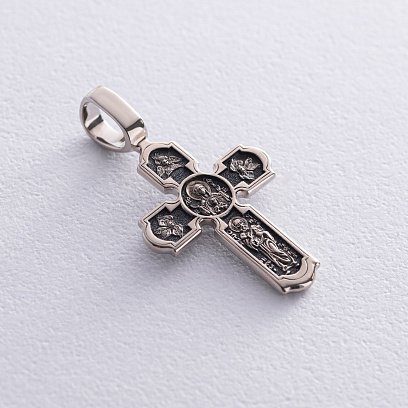 Крест "Распятие" в белом золоте п03890 №3