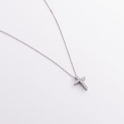 Золоте кольє "Хрестик" з фіанітами кол02641 №2