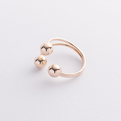 Каблучка "Кульки" у жовтому золоті к08282 №3