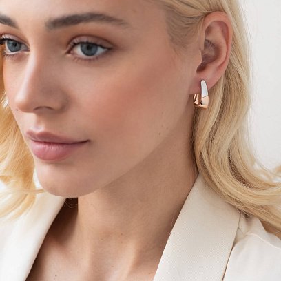 Сережки на англійській застібці (червоне та біле золото) с05422 №2