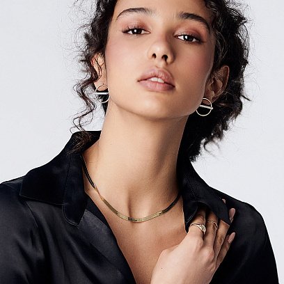 Колье "Наоми" в желтом золоте (снейк) ц00459 №10