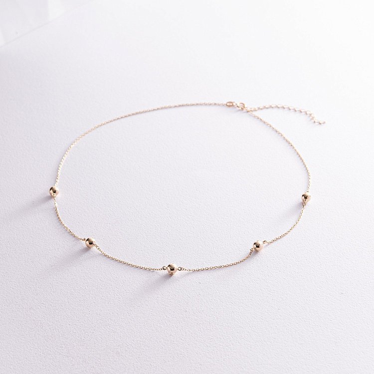 Колье 2 в 1 "Шарики" в желтом золоте кол02343 от ювелирного магазина Оникс - 6