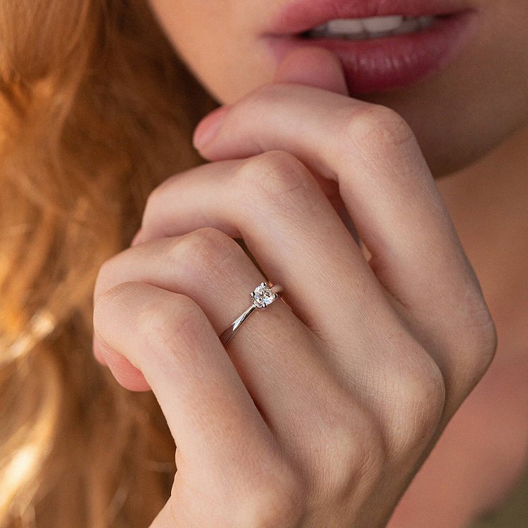 Заручальна золота каблучка з діамантом кб0423 від ювелірного магазину Онікс - 3