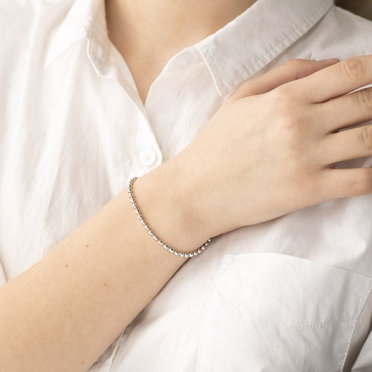 Срібний браслет "Кульки" 141311 від ювелірного магазину Онікс - 2