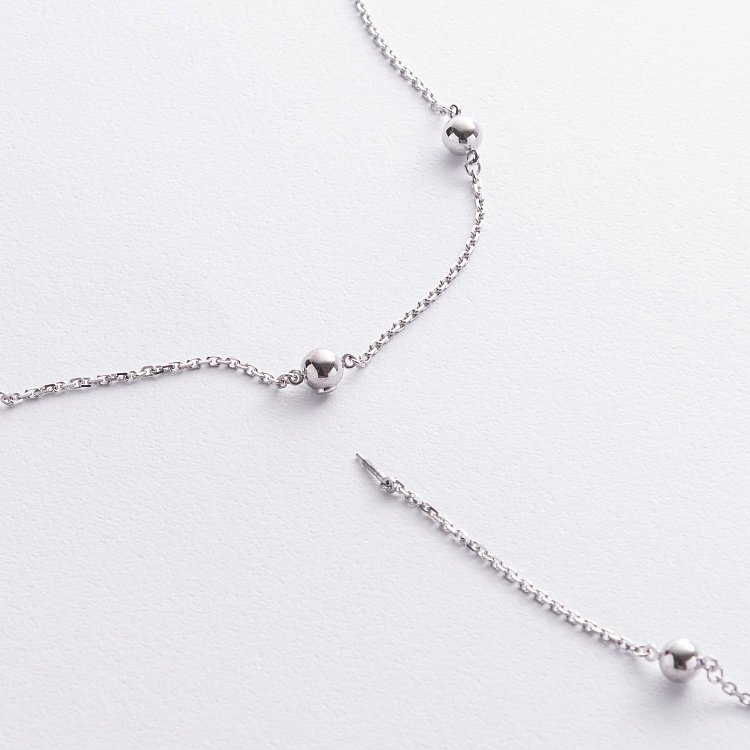 Кольє 2 в 1 "Шарики" у білому золоті кол05919 від ювелірного магазину Онікс - 4