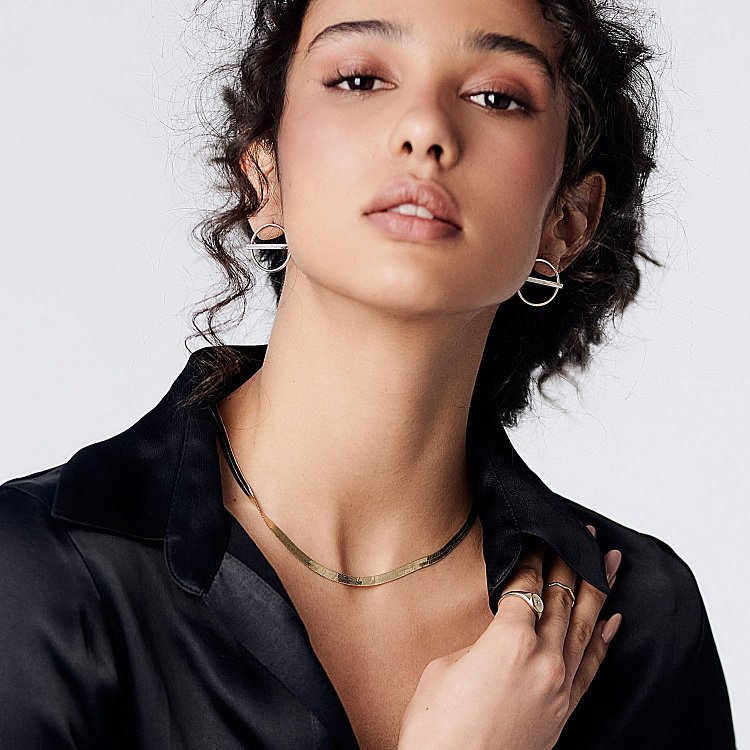 Колье "Наоми" в желтом золоте (снейк) ц00459 от ювелирного магазина Оникс - 11