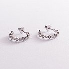 Срібні сережки - пусети з фіанітами 4913 от ювелирного магазина Оникс - 3