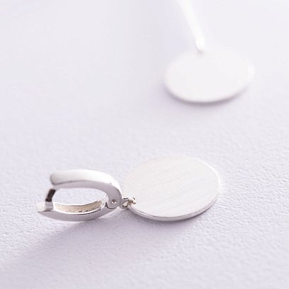 Серебряные серьги без камней "Асимметрия" 122236 №3