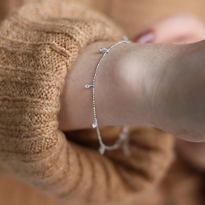 Золотой браслет с фианитами б04220 №4