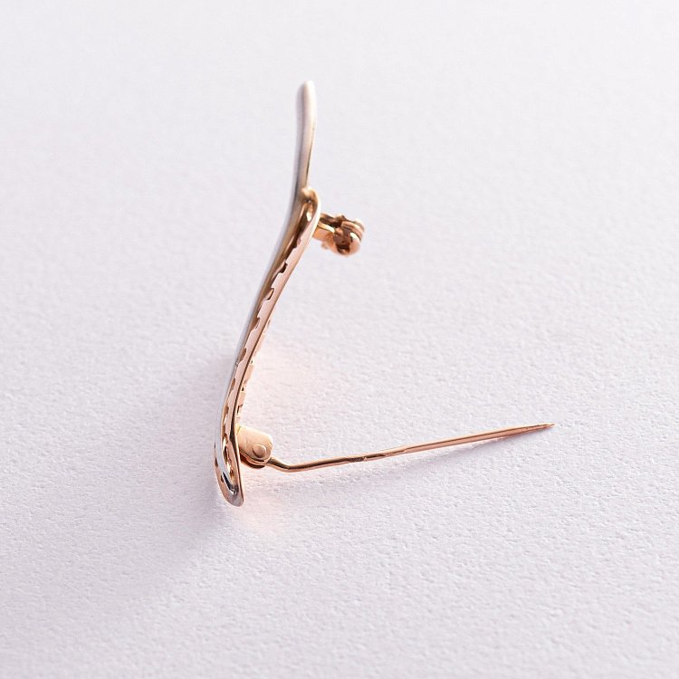 Золотая брошь "Листок" зак00134 от ювелирного магазина Оникс - 2