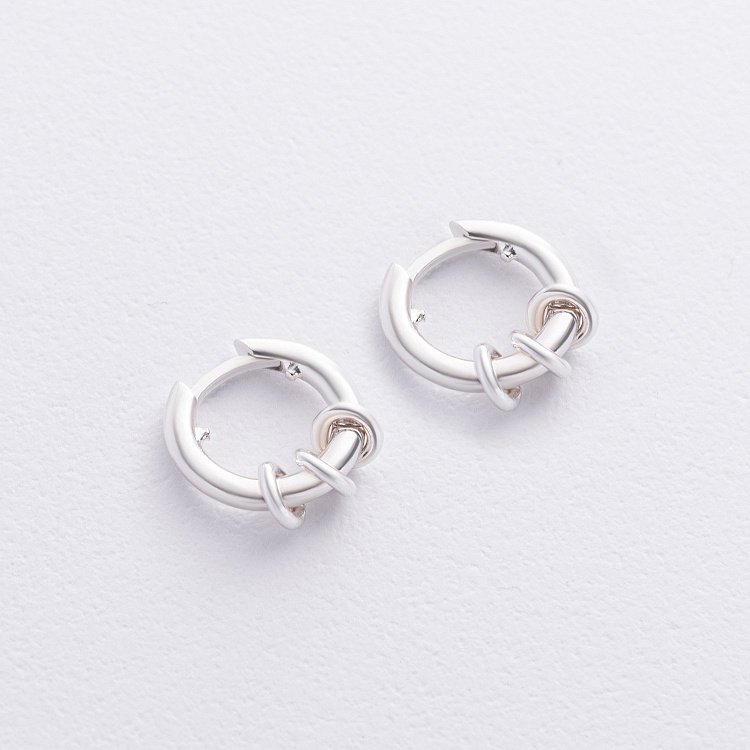 Срібні сережки - кільця "Ophelie" 123455 від ювелірного магазину Онікс