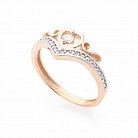 Золотое кольцо "Сердечко" (фианит) к05646 от ювелирного магазина Оникс