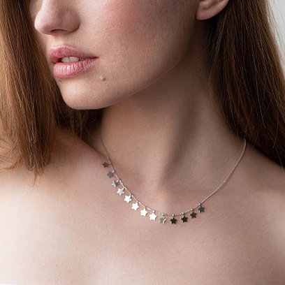 Золотое колье "Звездочки" кол01250