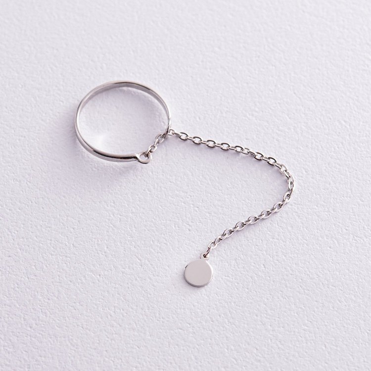 Срібна каблучка "Монетка на ланцюжку" 901-01391 від ювелірного магазину Онікс - 1