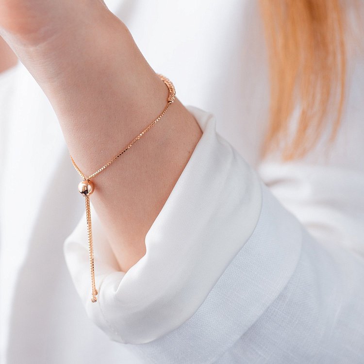 Кульковий браслет з червоного золота б04786 від ювелірного магазину Онікс - 11