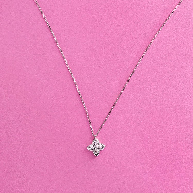 Золоте кольє "Конюшина" з діамантами колб0139sm від ювелірного магазину Онікс - 6